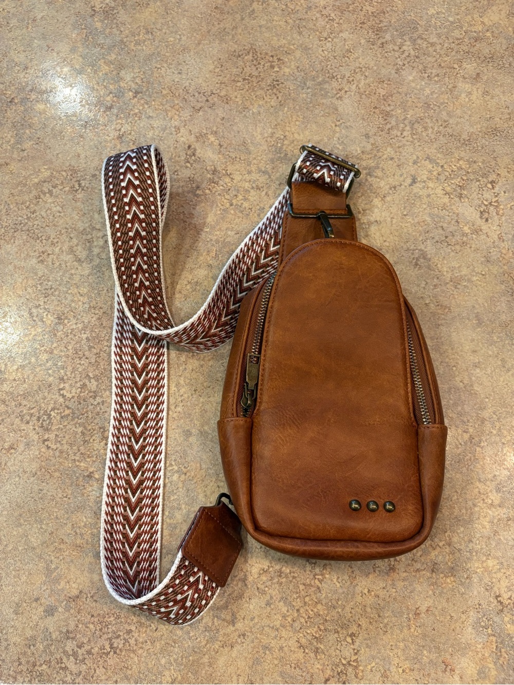 Pretty Simple Jordan Vegan Leather Sling Crossbody Bag